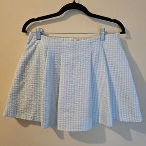 Toxik Blue Gingham Seersucker Pleated Skort Size Medium preppy coquette